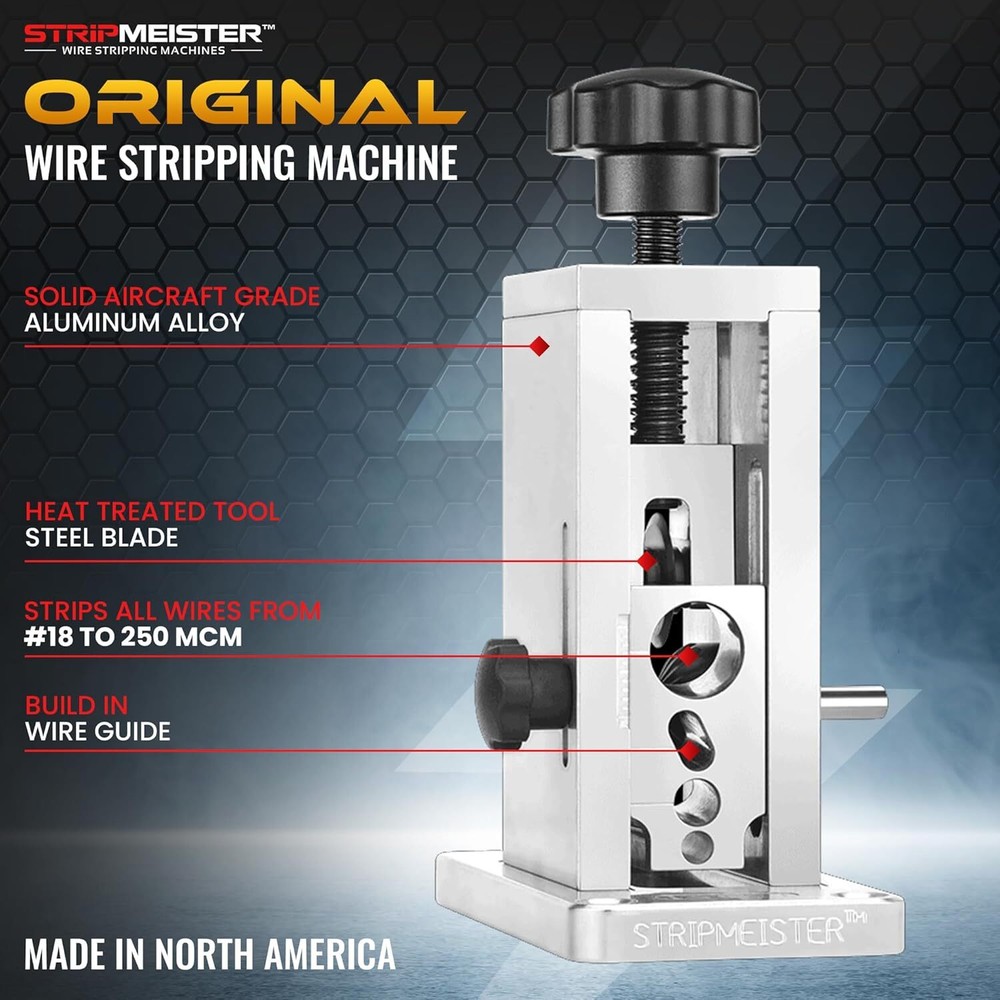 Original Drill-Powered Wire Stripper Machine - Manual Wire Stripping Made Easy,