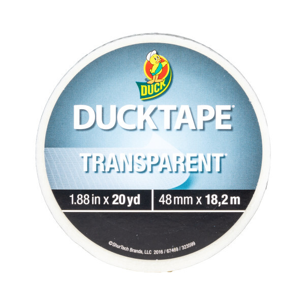 Duck # 241380 Transparent duct tape 1.88" x 20 yds -Case of 6 rolls