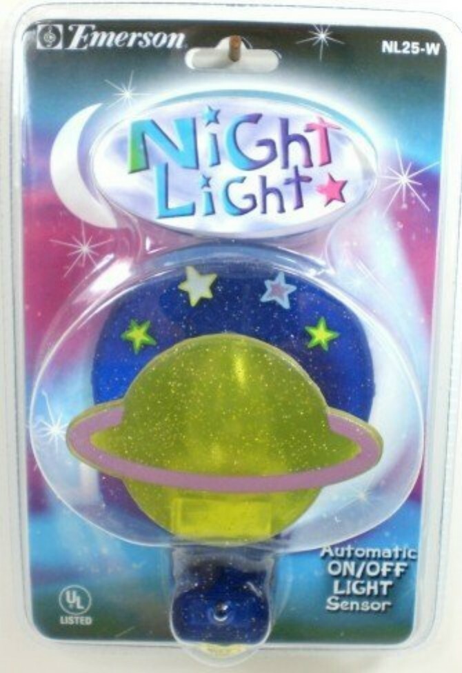 Emerson Space Automatic On/Off Sensor Night Light Panet Saturn Solar NEW!