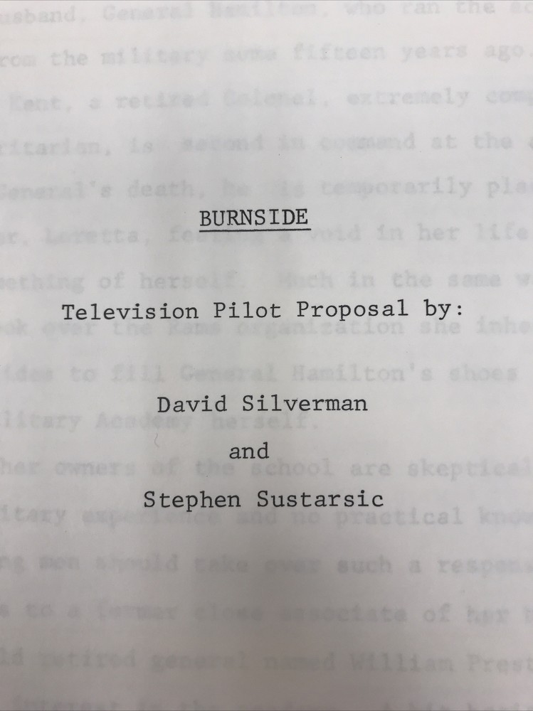 Script Burnside TV Series Pilot Proposal David Silverman And Stephen Sustarsic