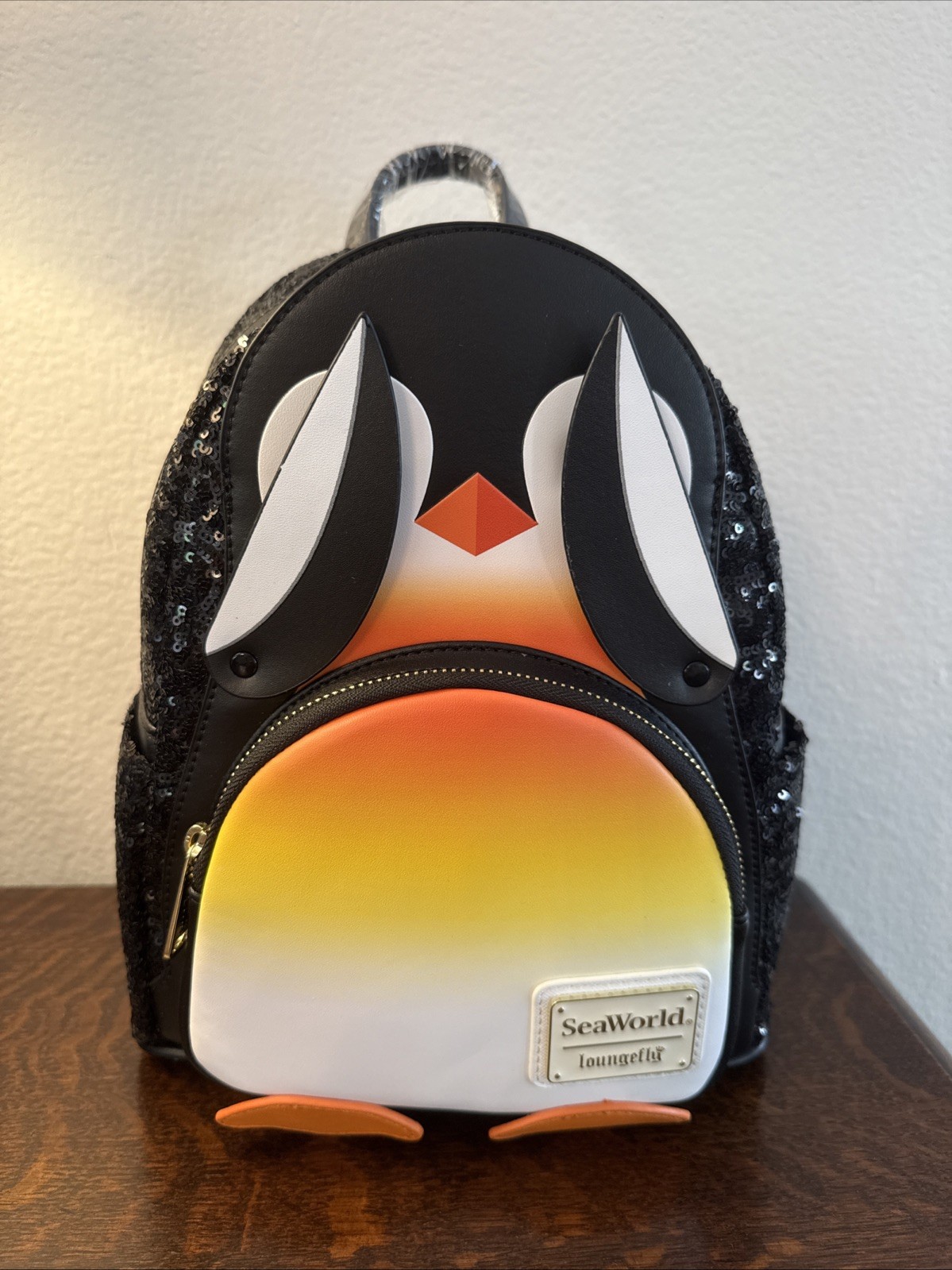 Loungefly SeaWorld Parks Exclusive Sequin Penguin Mini Backpack *Rare* NWT