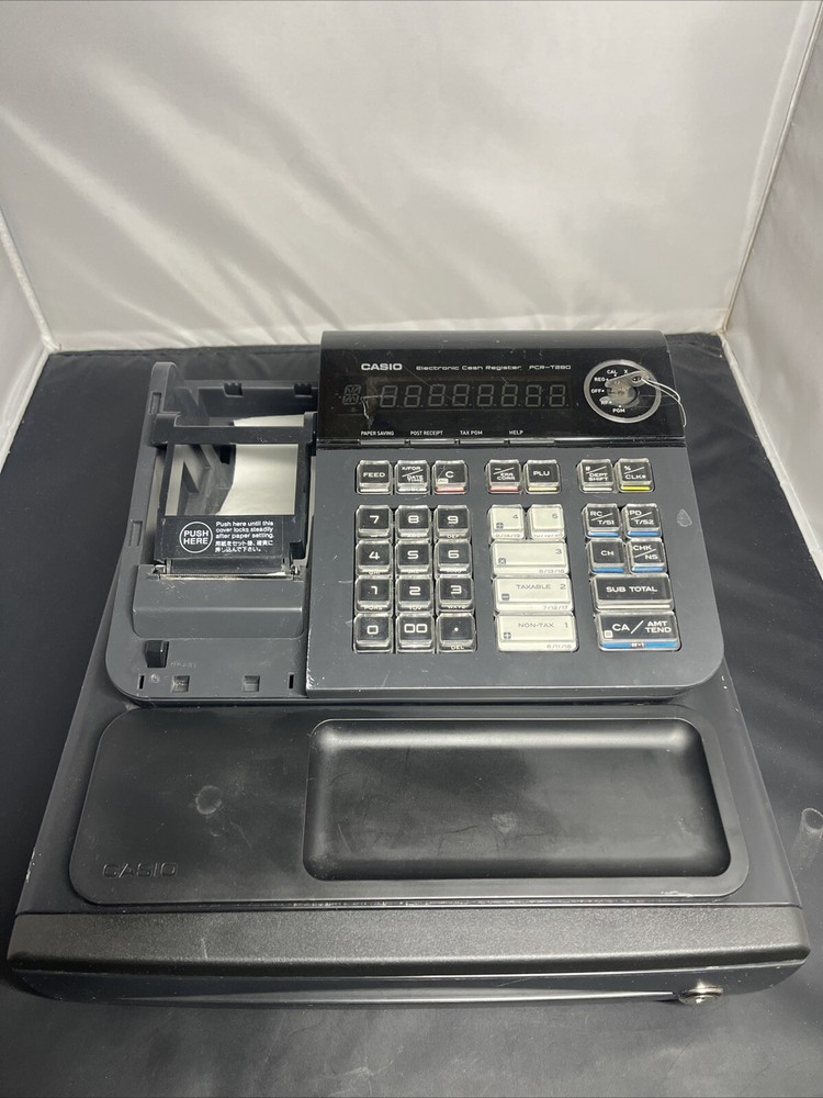 Casio PCR-T280 Electronic Cash Register Working (Missing Part Read)