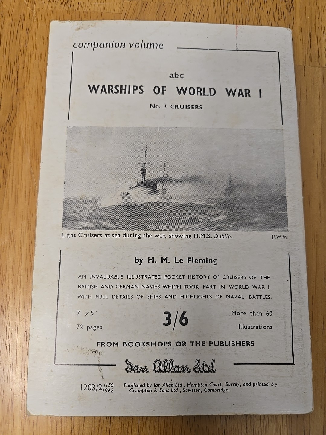 Vintage Warships Of World War 1 ABC Books x2, Battleships / Cruisers, Le Fleming
