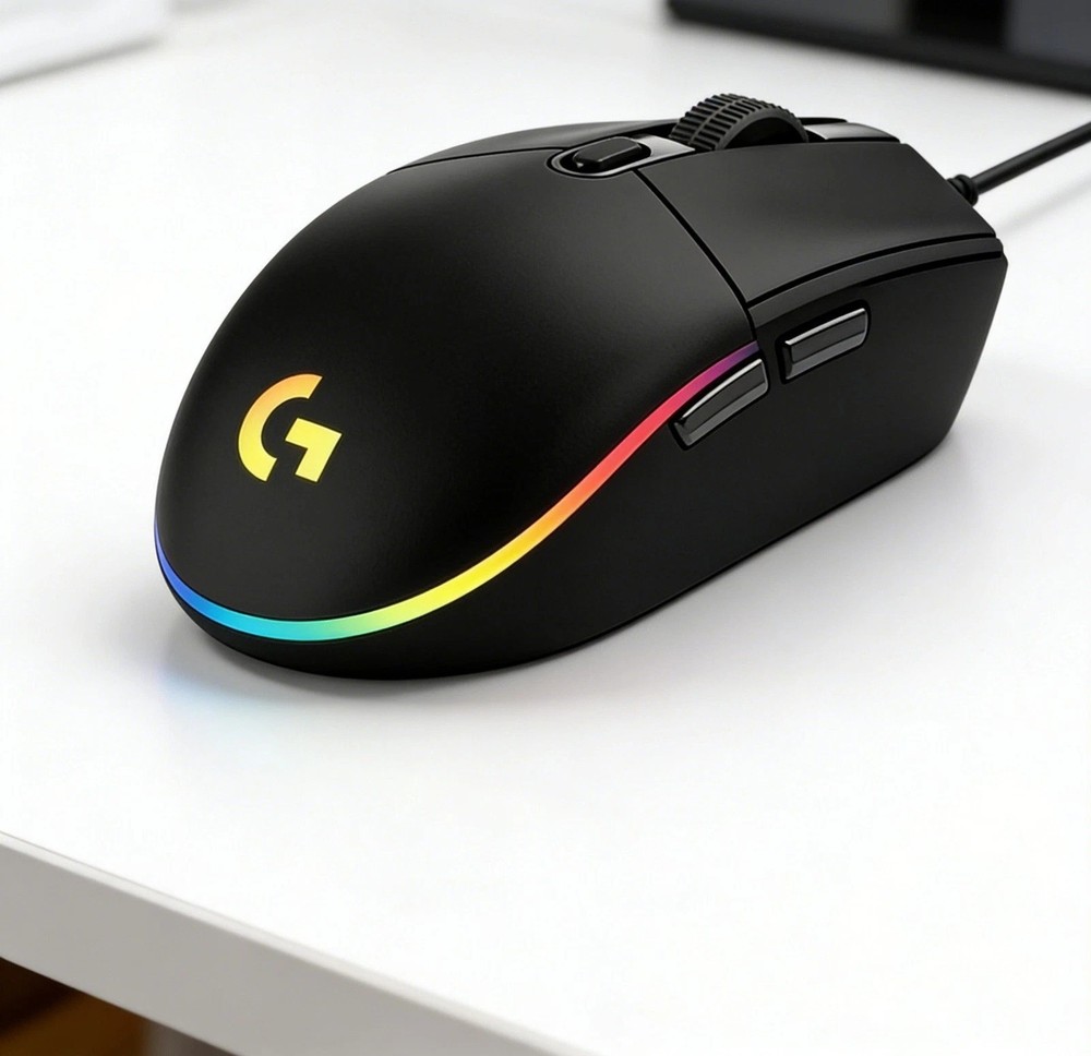 Logitech G203 LightSync Wired Gaming Mouse-Black-RGB