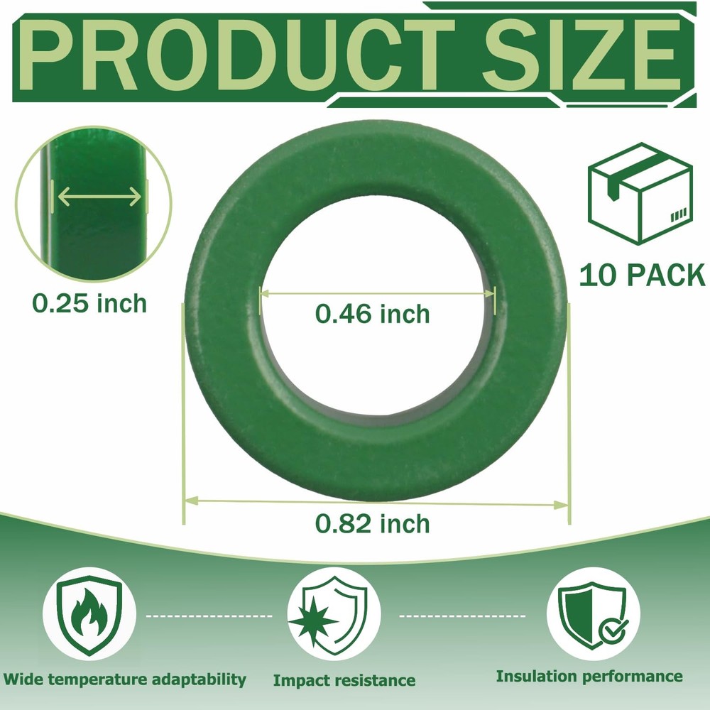 10 Pack Toroidal Ferrite Cores Compatible with FT-82-43 Ferrite Toroidal Core...