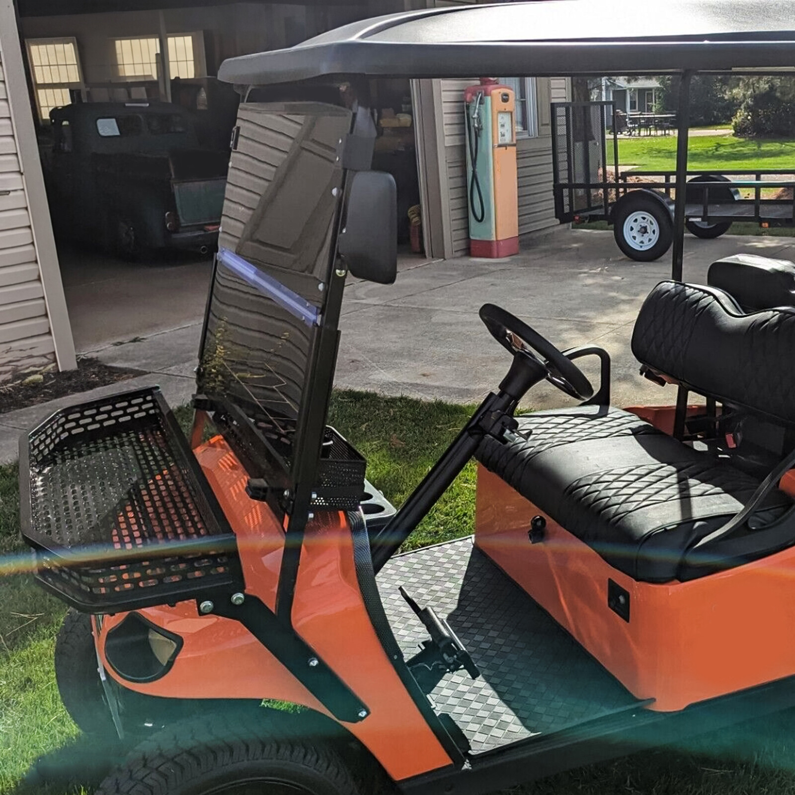 For 2014 + EZGO TXT Golf Cart Fold Down Folding Tinted Windshield W/ Hardware