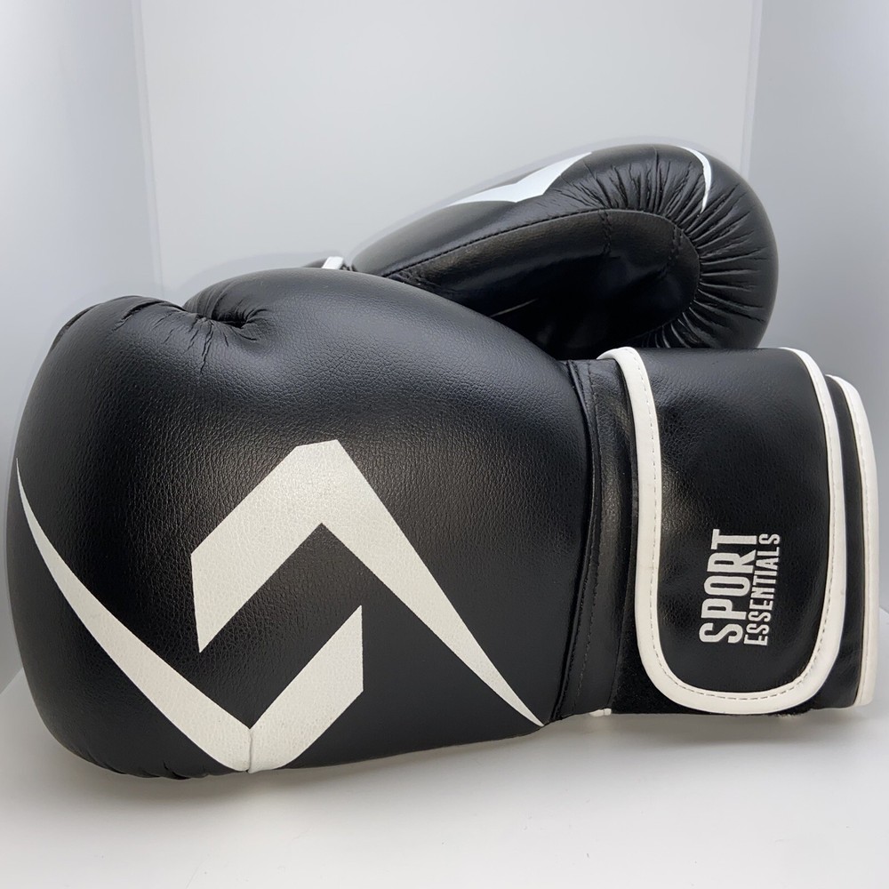 Sport Essentials 14oz Boxing Gloves Adjustable Hook & Loop Wrist Strap Black