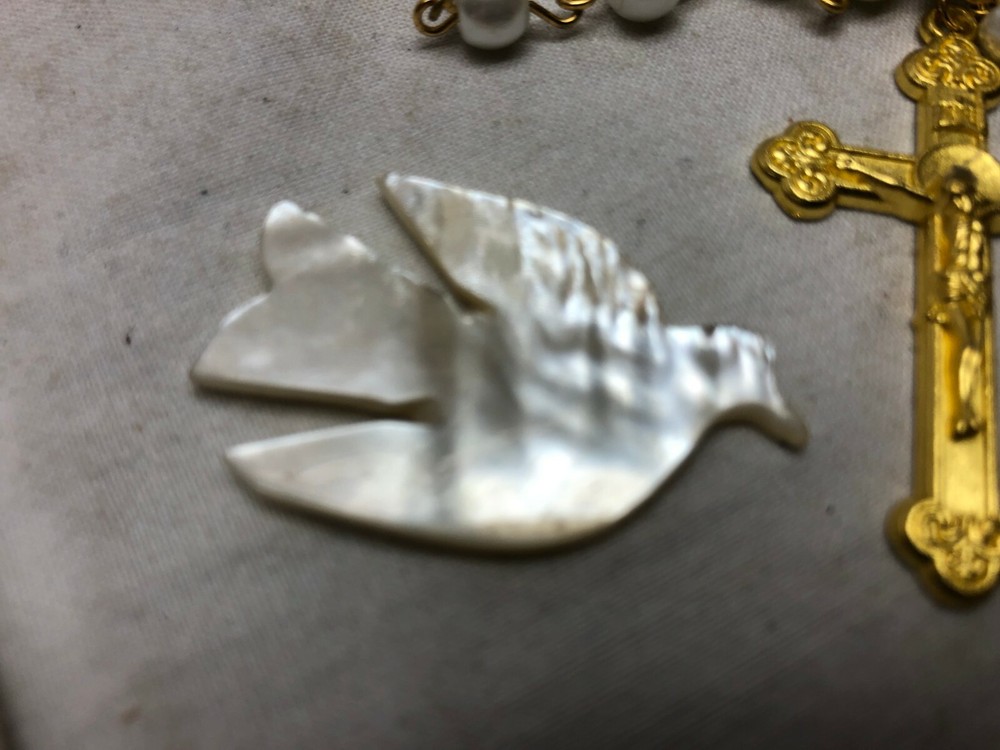 Religious Rosary Book Marker Dove