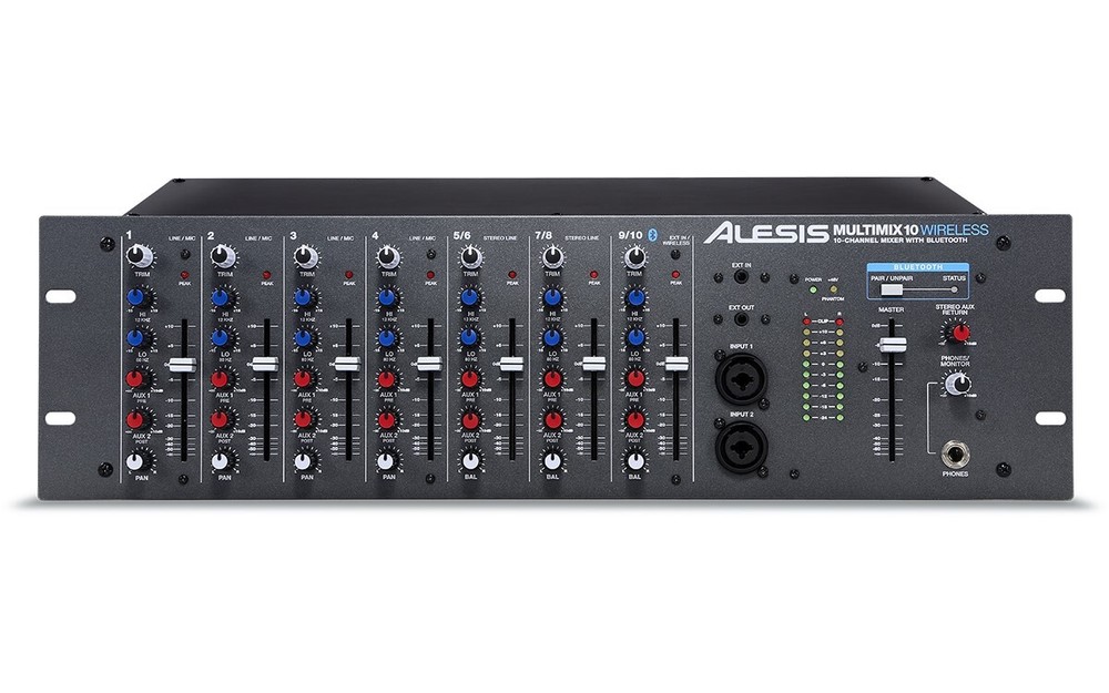 Alesis MULTIMIX10-WIRELESS 10-Channel Rackmount Mixer with Bluetooth Antenna