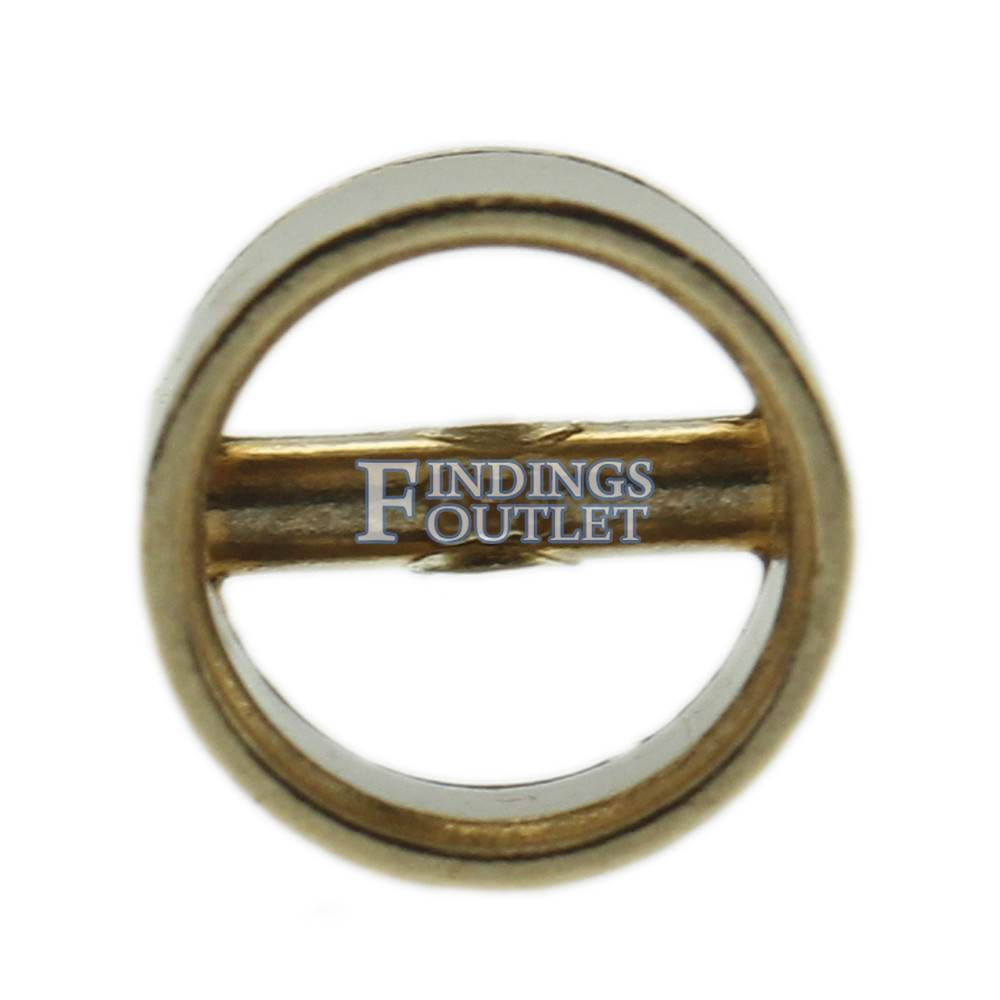 14k Yellow Gold Round Bezel Stud Earring Mounting Setting Push Back Post