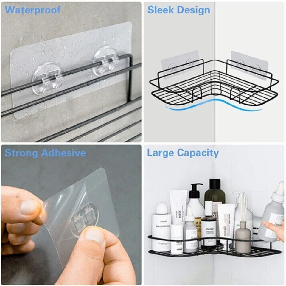 Corner Shower Caddy Shelf-Triangular Bathroom Bath Storage Organizer Rack Holder