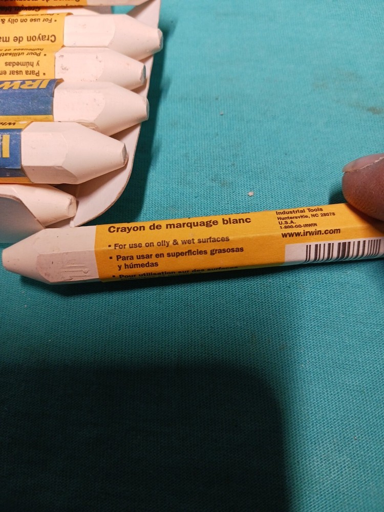 Irwin Strait-line Marking Crayons White 66405 Lumber