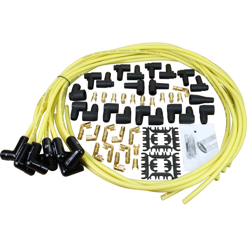 Transparent Yellow Black Ceramic Universal Spark Plug Wire Set For All Vehicles