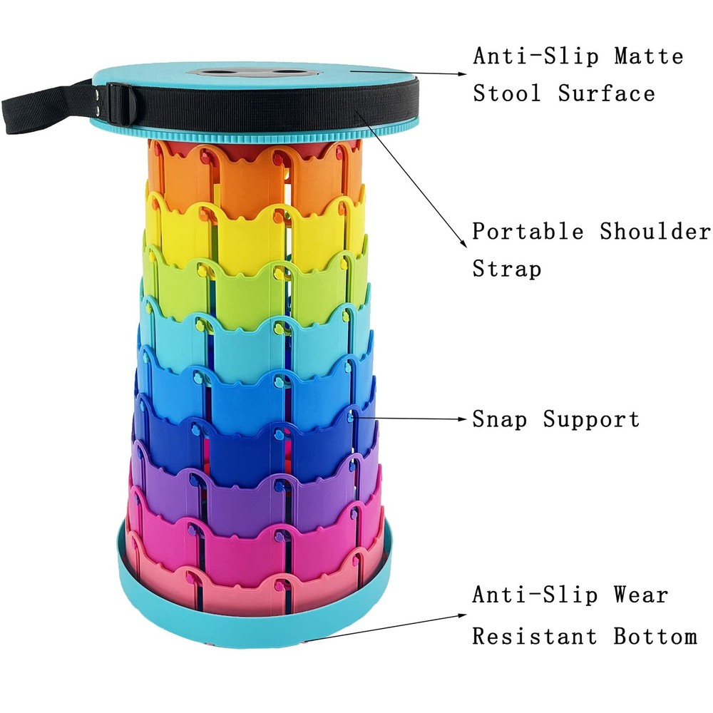 Lightweight Folding Stool Upgraded Collapsible Chair, Retractable Stool with ...