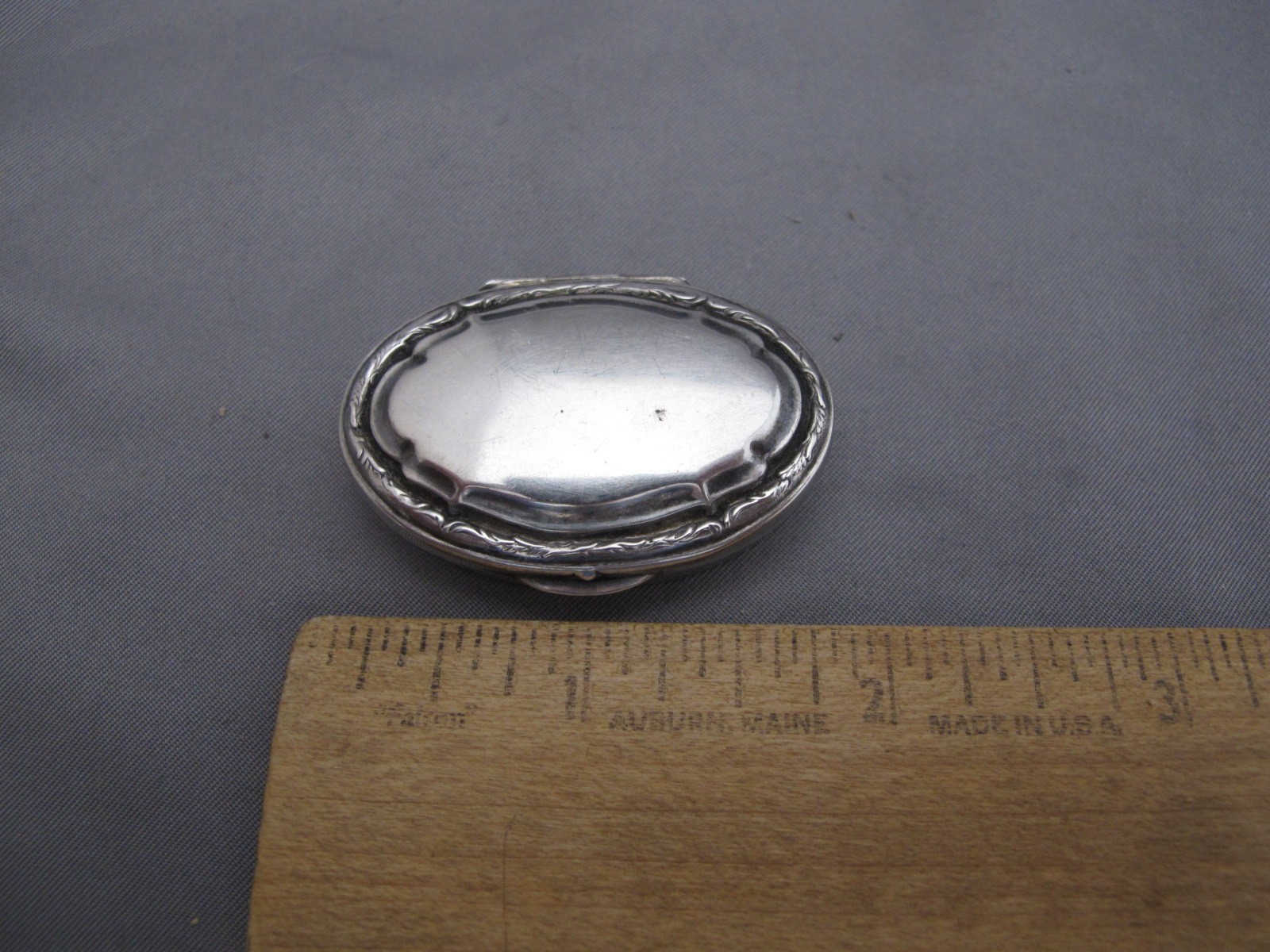 Nice GERMAN 830 Silver Oval PILL BOX-No Mono-Marked PK