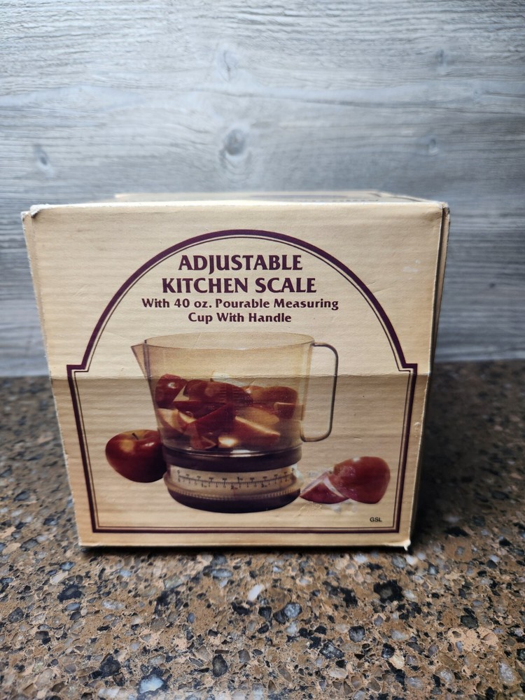 Kitchen Scale Adjustable Lightweight Plastic With 40 Oz. Pourable Measuring Cup