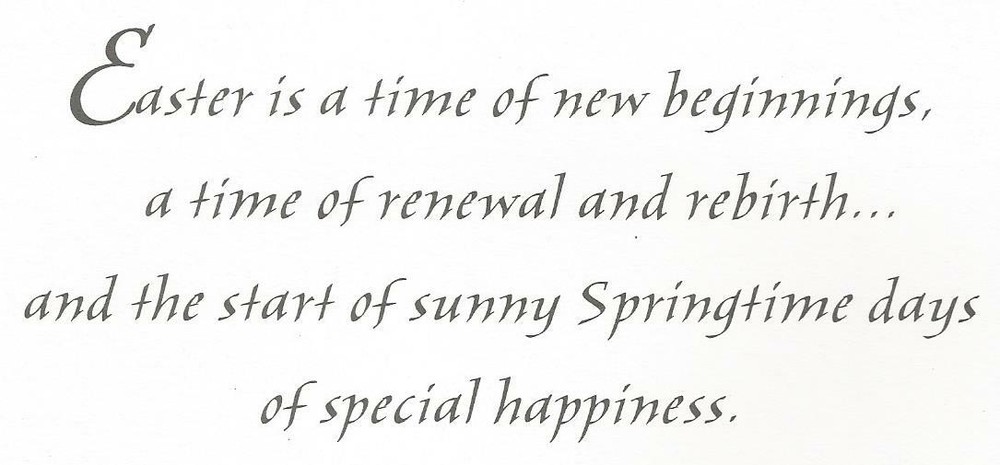 With Special Thoughts of Easter (E)
