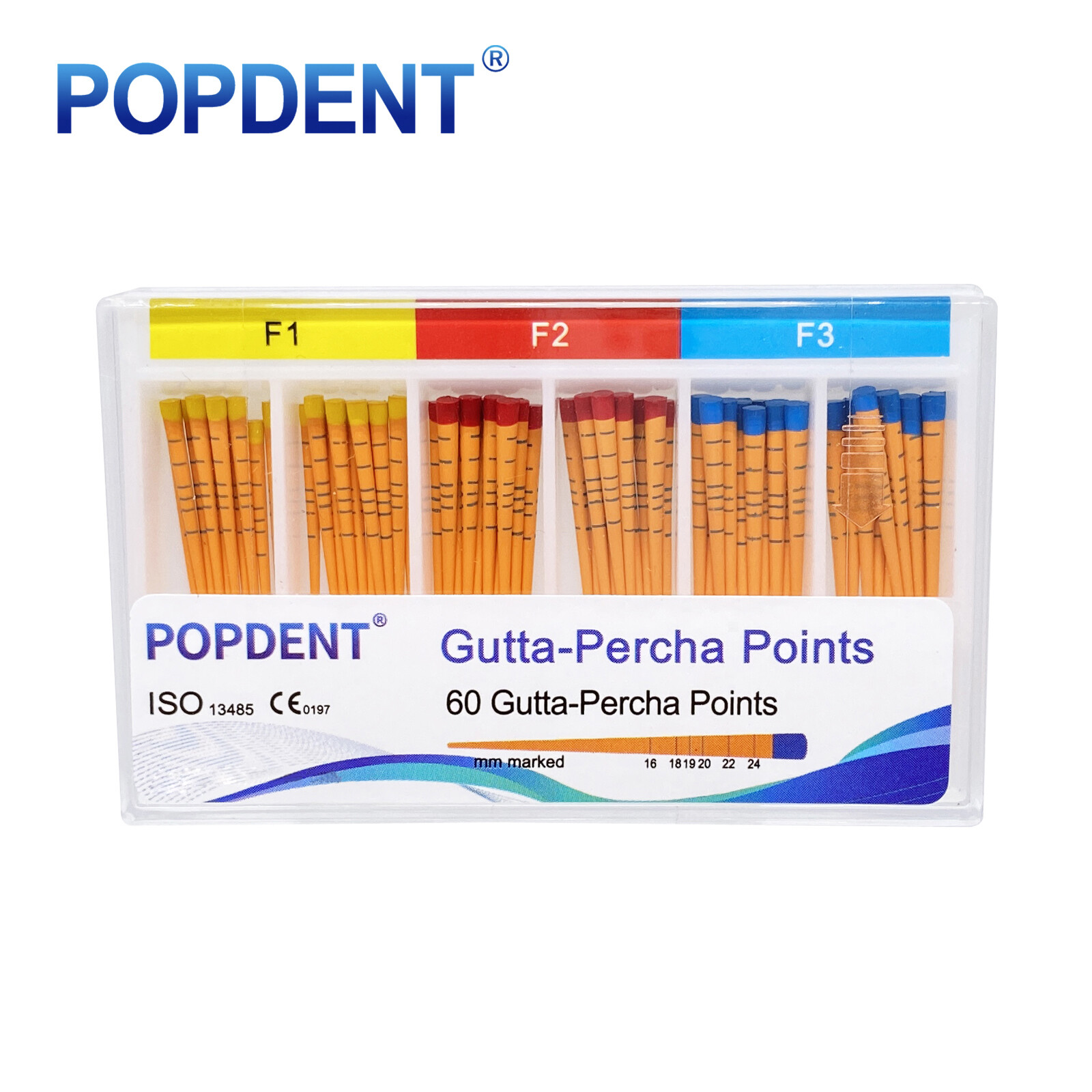 MM Mark Dental Endodontic Gutta Percha Point Taper F1,F2,F3 POPDENT