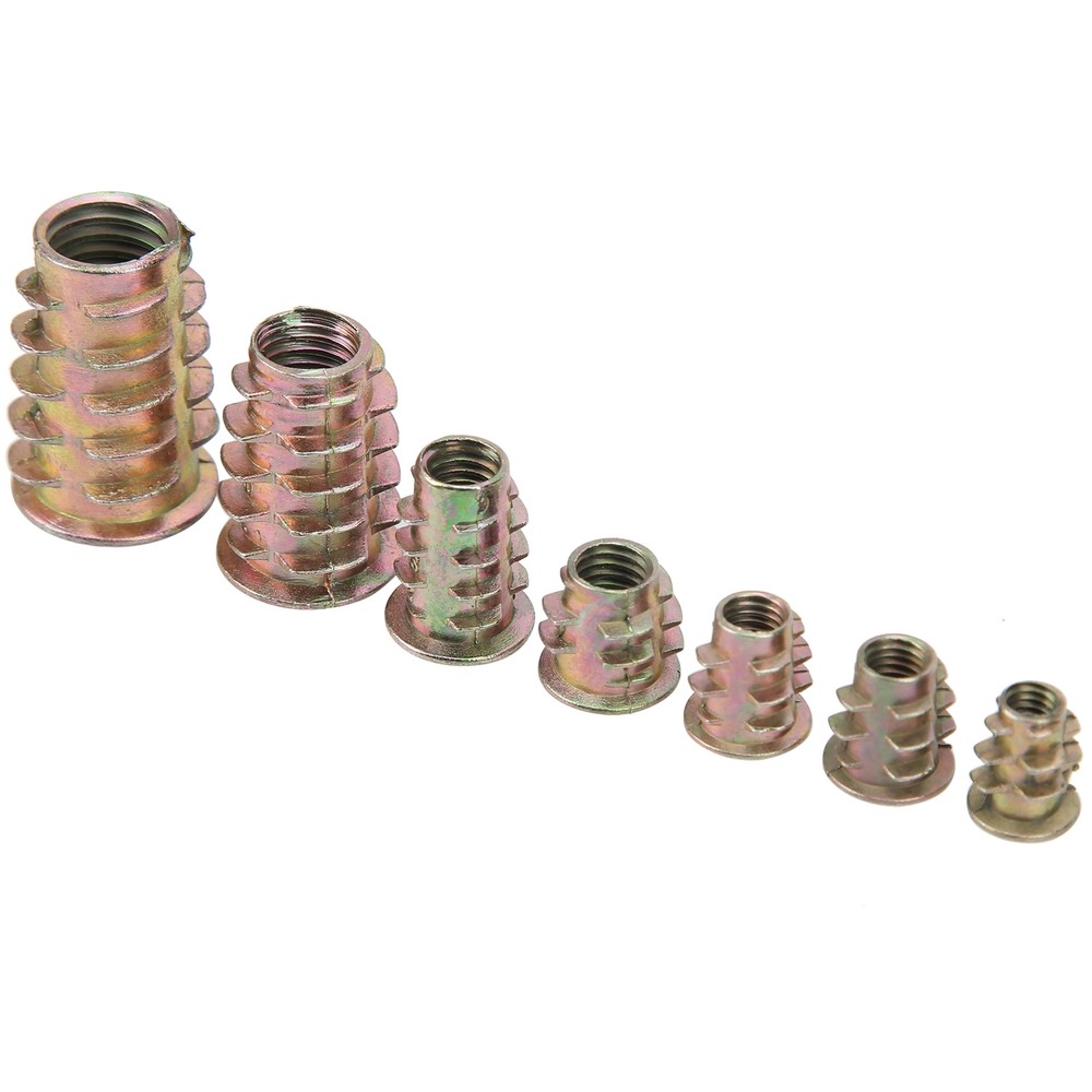 100Pcs Hex Socket Drive Insert Nuts Set Thread Screw Fasteners M4/M5/M6/M8/M10