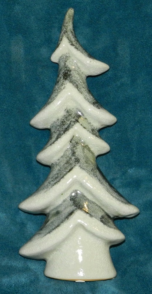 LOVELY SNOW CAPPED POTTERY TREE! CHRISTMAS