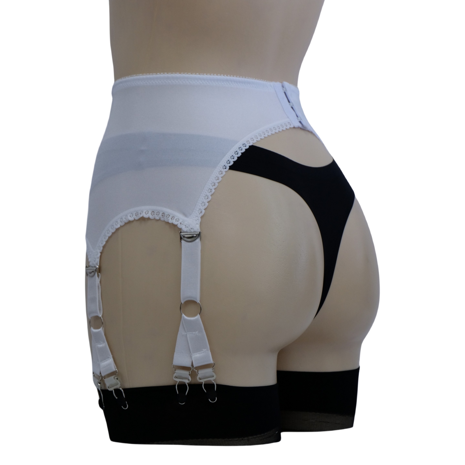 Luxallacki Stretchy 6 Straps Garter Belt with 12 Metal Claws for Women Lingerie