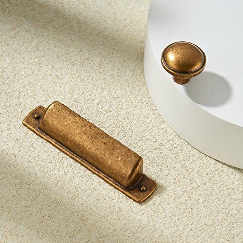 10 Pack 3" Drawer Pulls Antique Brass Cabinet Cup Pulls Kitchen Hardware Cabi...