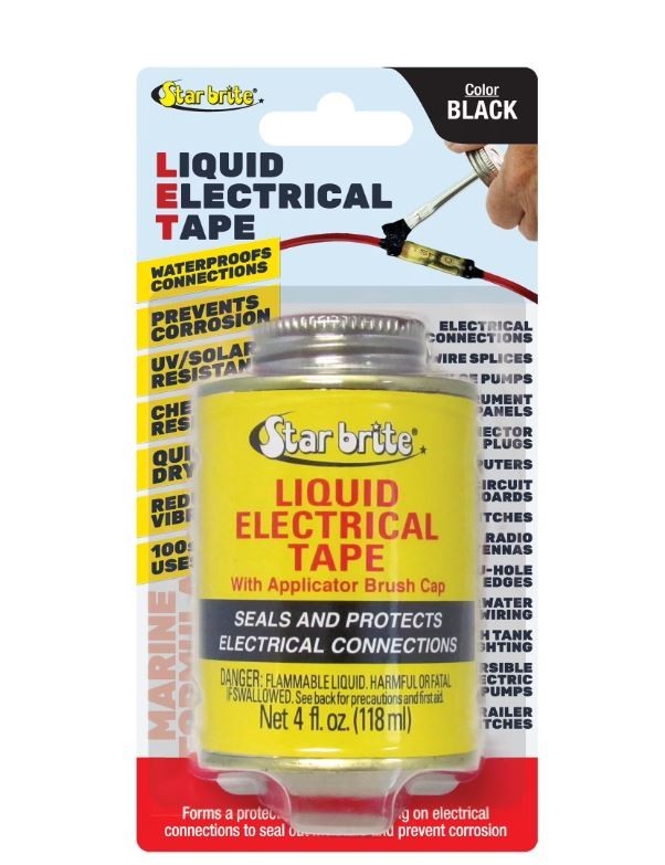 STAR BRITE Liquid Electrical Tape with Applicator Brush Cap Black4 OZ.