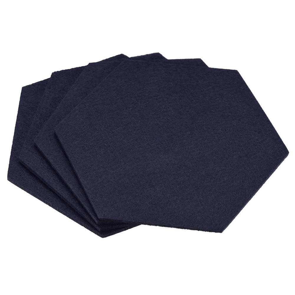 Felt Coasters 4pcs Hexagonal Tampons Dark Blue