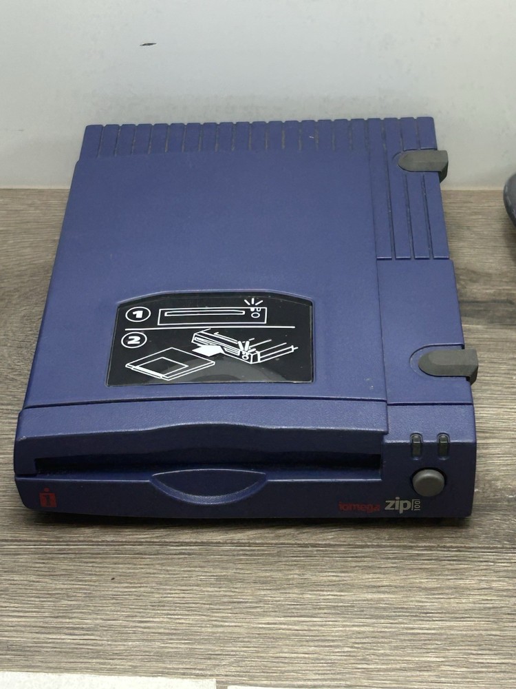 Iomega Zip 100MB External Disk Drive With Parallel Port Cables PC No Software