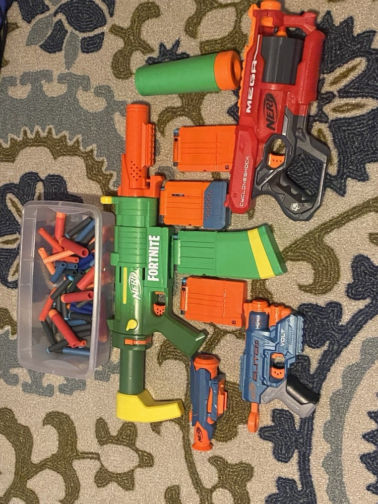 Nerf Gun Collection with Darts And Magazines Also Includes Scope