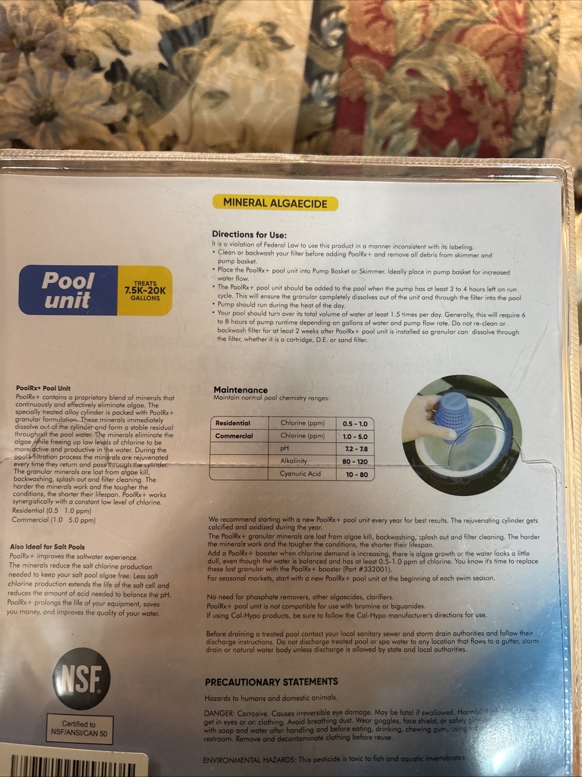 Pool R-X Blue Pool Unit 7.5K-20K Gallons 6 Months 331001 - New/Sealed