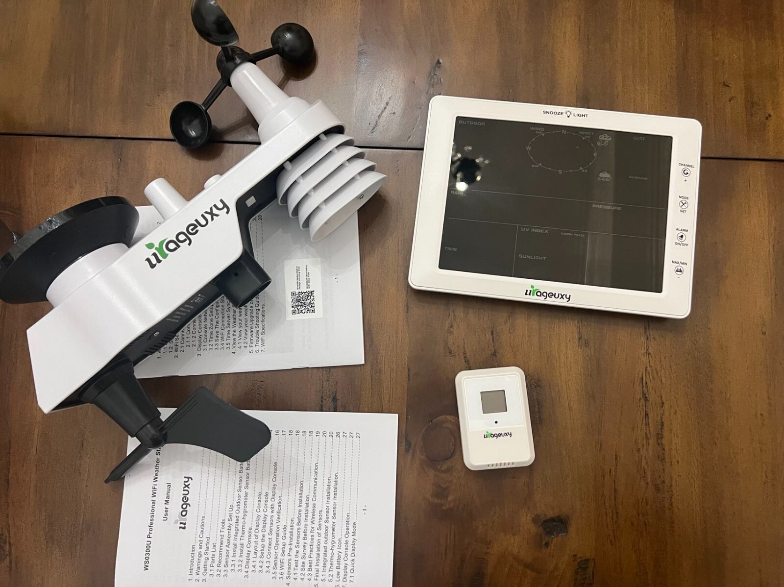 Urageuxy Wireless Wi-fi Weather Station with 10" Big Color LCD Display (Used)