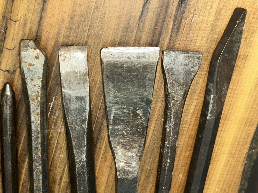 Cold Chisel mixed size lot flat & cape chisels,machinist blacksmith tools (11)