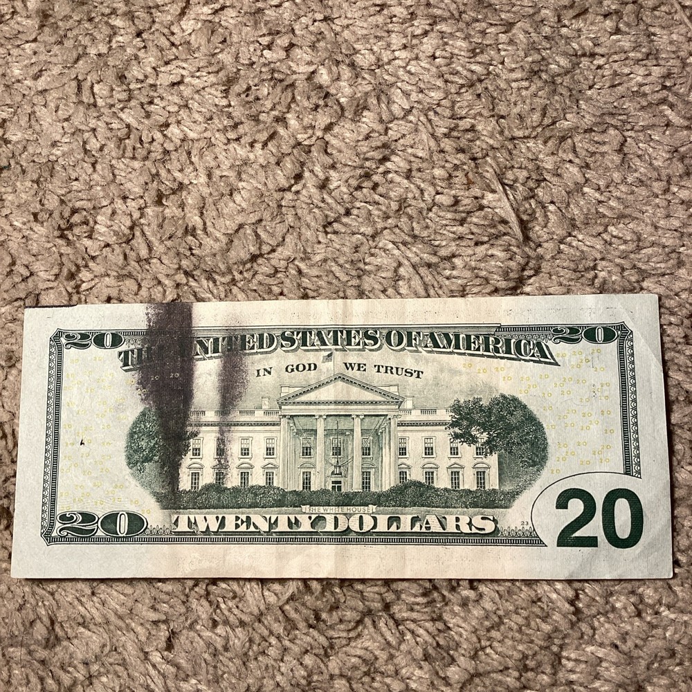 20 Dollar Bill Error, 20$ Ink Error 2017 PB06477883
