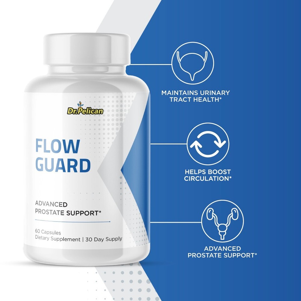 Flow Guard - Prostate Support- 5 Bottles- 300 Capsules