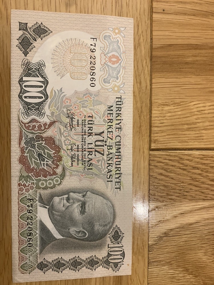 Turkish Lira Banknote (100) 1970
