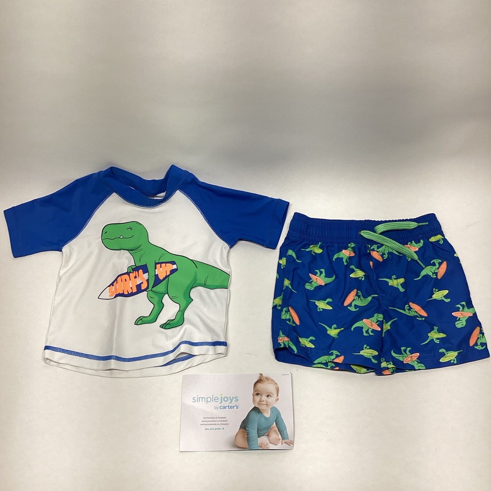 Simple Joys by Carter's baby-boys 2-piece Swimsuit Trunks & Rashguard Shirt 18m