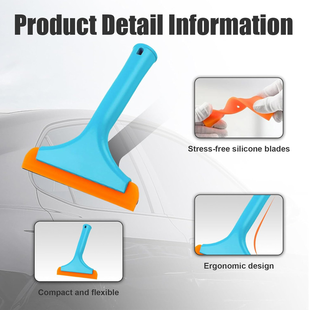 Small Silicone Window Squeegee, Car Windshield Water Blade Squeegee, Multifuncti