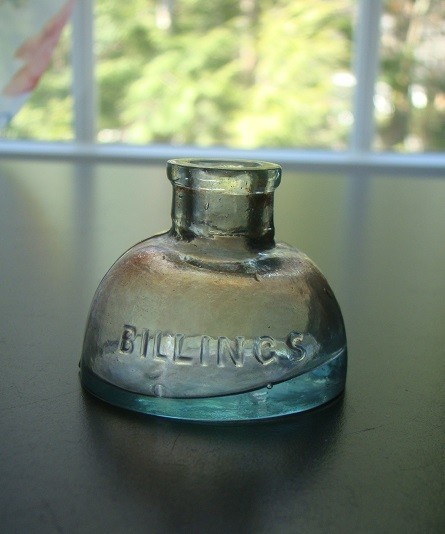 Antique Aqua-Blue BILLINGS Igloo Ink Bottle