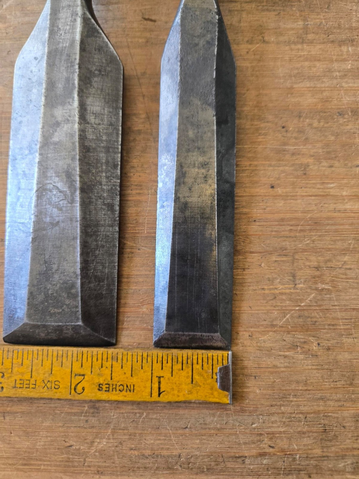 Vintage Stanley Everlasting No.40 Wood Chisel lot x2 -1 inch & 1 1/2 inch
