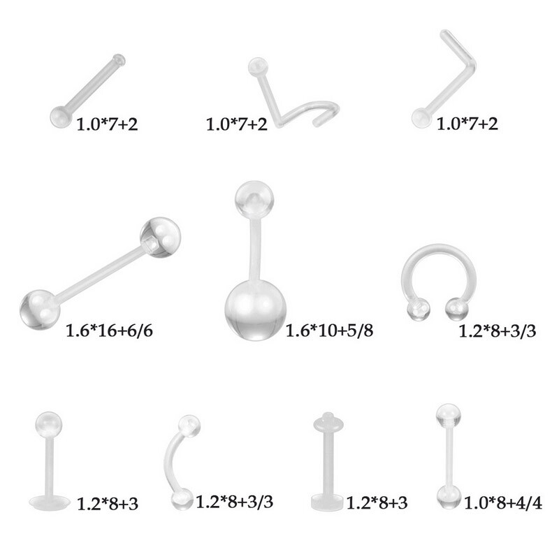 208PCS Professional Ear PIERCING GUN Body Nose Navel Tool Kit Set Jewelry USA