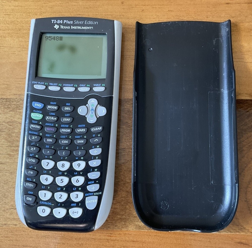 Texas Instruments TI-84 Plus Silver Edition Graphing Calculator w/ Cover *Tested