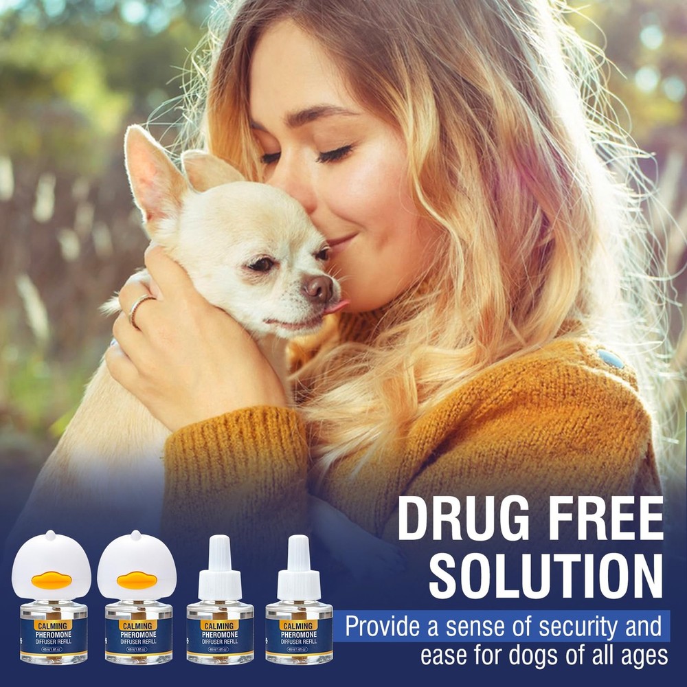 LKBHGF Dog Calming Pheromones Diffuser 6 in 1 Kit 2 Diffuser, 4 Refills