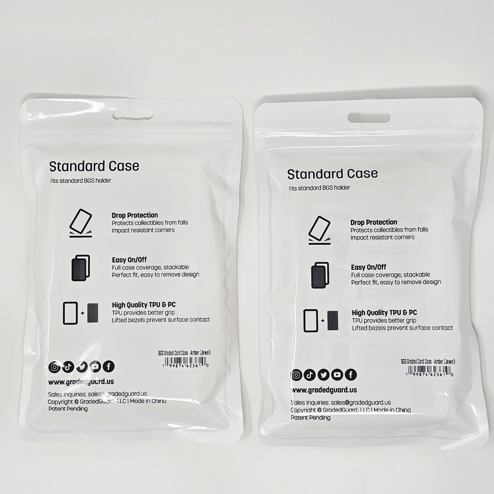 (2) Amber GradedGuard BGS Graded Card Jewel Case Guard Protector Stackable