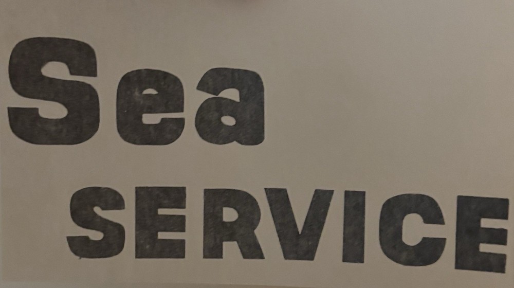 Original Vintage Sea Service Mini Iron On Transfer