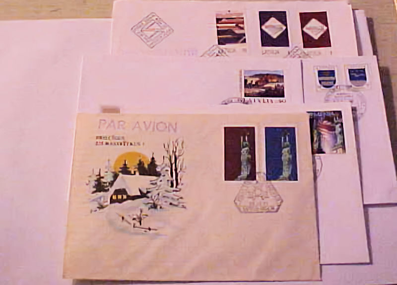 LATVIA  FDC 5 DIFF. CACHETED ,4 UNADDRESSED/1 ADDRESSED