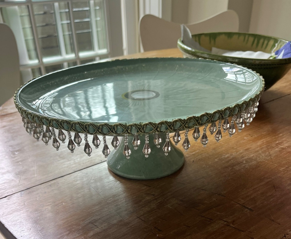 Mint Green Cake Stand with crystals