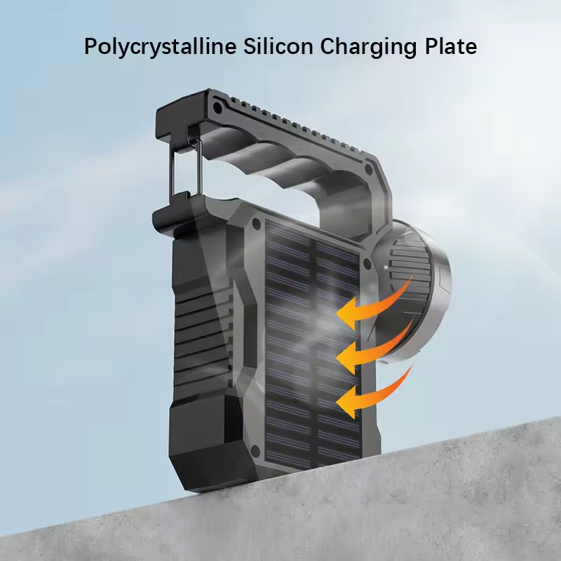 Solar Rechargeable Flashlight COB Work Light Lantern Camping Outdoor