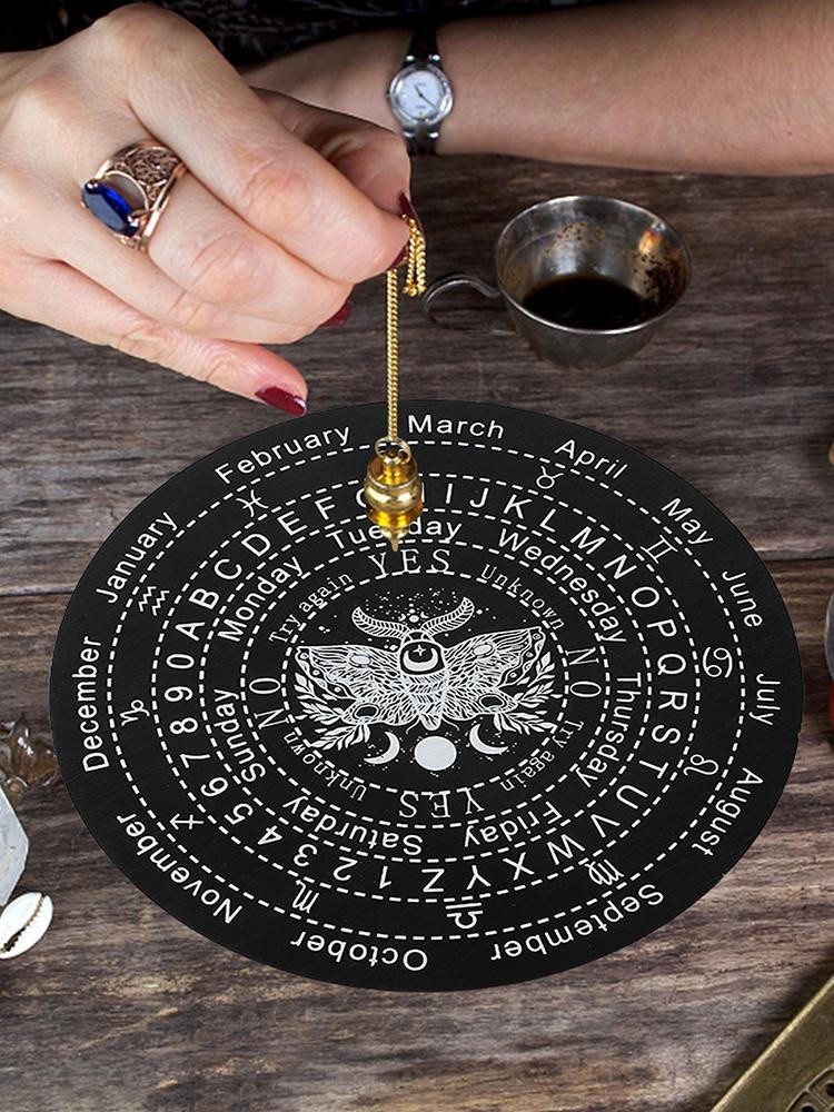 Wooden Pendulum Board Dowsing Divination Metaphysical Message Board