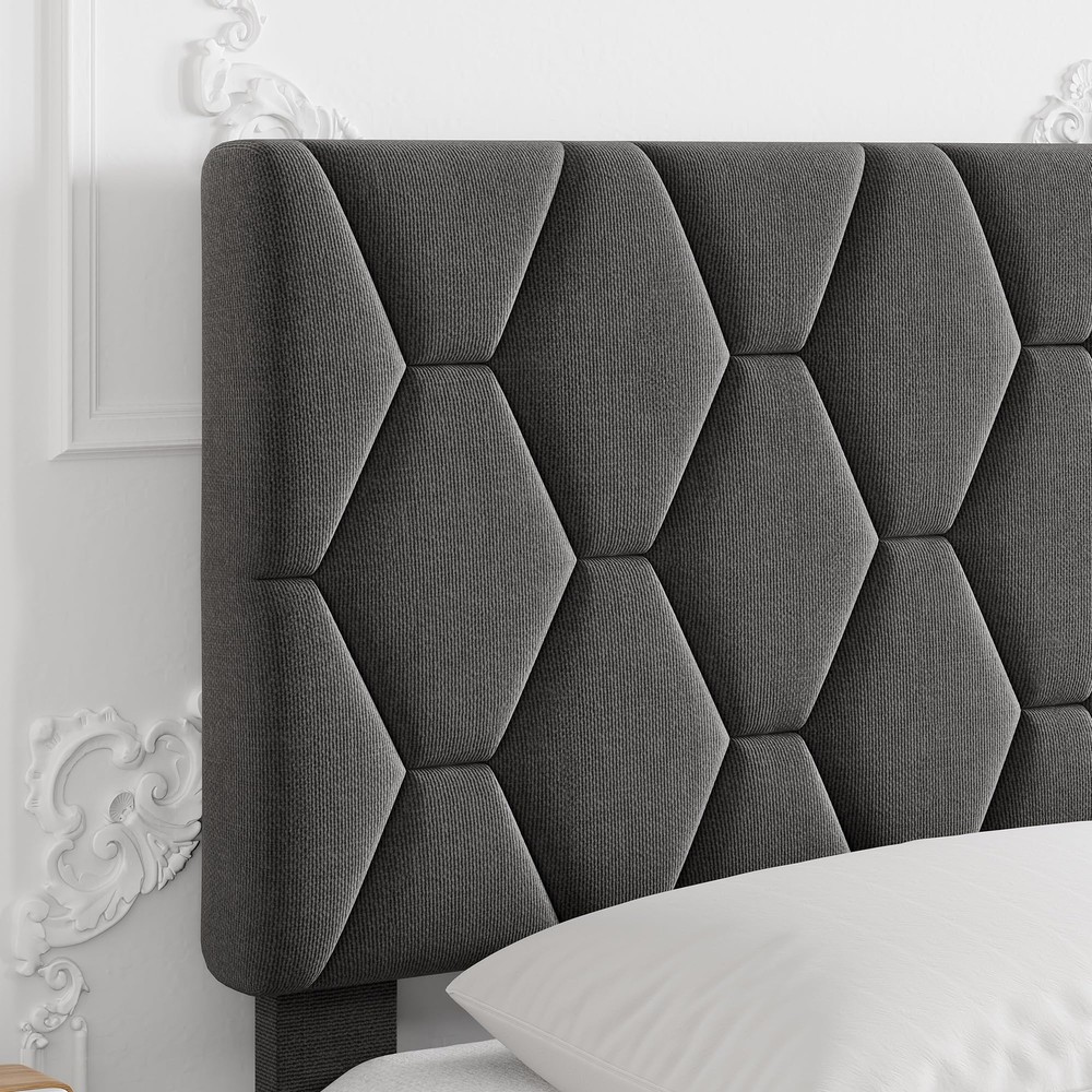 King/Queen/Full Size Bed Frame ,Modern Upholstered Headboard Platform Bed Frame